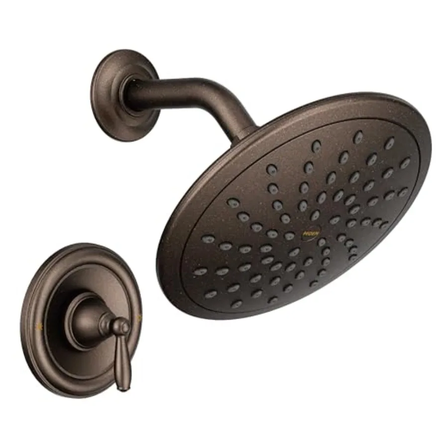 

Brantford Oil Rubbed Bronze Shower Trim Kit featuring Eco-Performance Wide Rain Shower Head and Traditional Shower Lever Handle