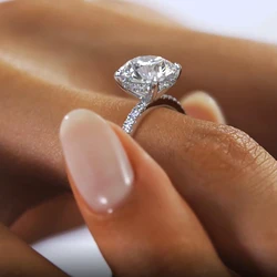 RAPRGOLD D Color Moissanite Wedding Ring for Women 925 Sterling Silver GRA Certified Engagement Rings Eternity Band Jewelry Gift