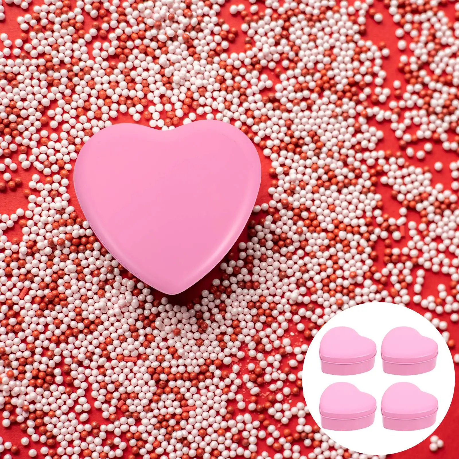 

4 Pcs Heart Shaped C y Gift Box Storage Container Holiday Chocolates Holder Sweets Tin Biscuit Packaging Decorative