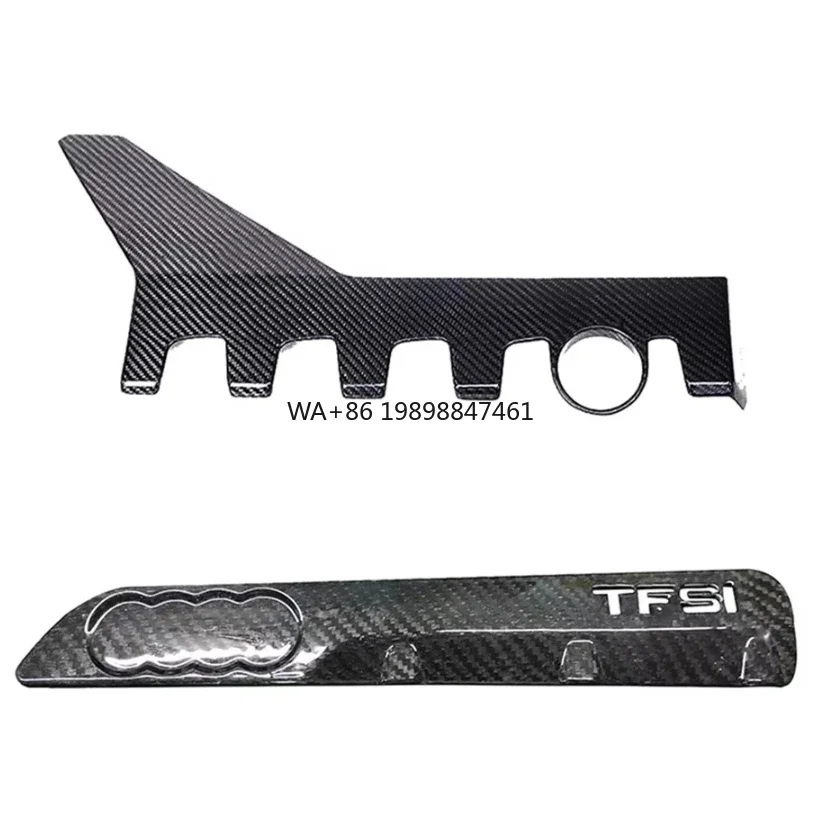 

3K Twill Glossy Finish Dry Carbon Fiber Cabin Trim Board New Engine Cover Decoration for AUDI RS3 TTRS EA855 2.5T Bumper Type