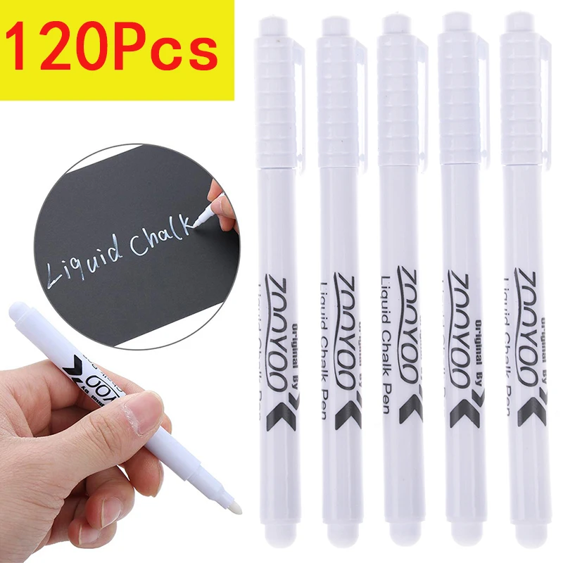 

120Pcs White Liquid Chalk Pen/Marker for Glass Windows Chalkboard Blackboard