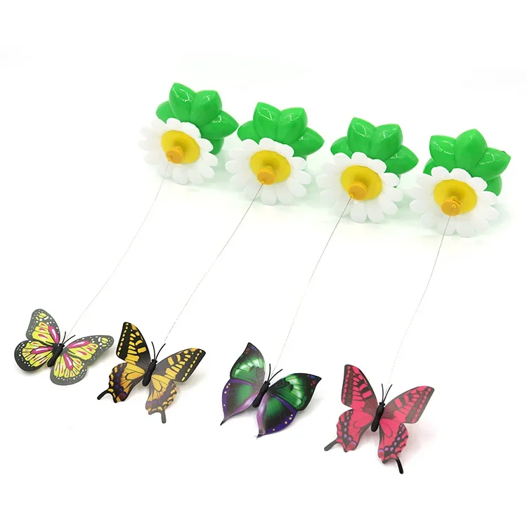 Rotating Electric Butterfly, Hummingbird And Bee Pet New Product Rotating Around Flowers To Cats And Butterflies Pet Toys 고양이