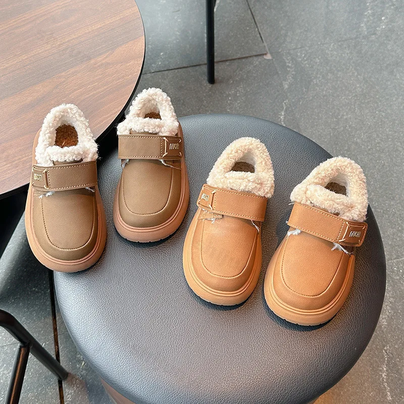 

Boys' Retro Warm Velvet Low Top Casual Snow Boots 2025 Winter Children Fashion Versatile Plush Comfortable Non Slip Cotton Boots