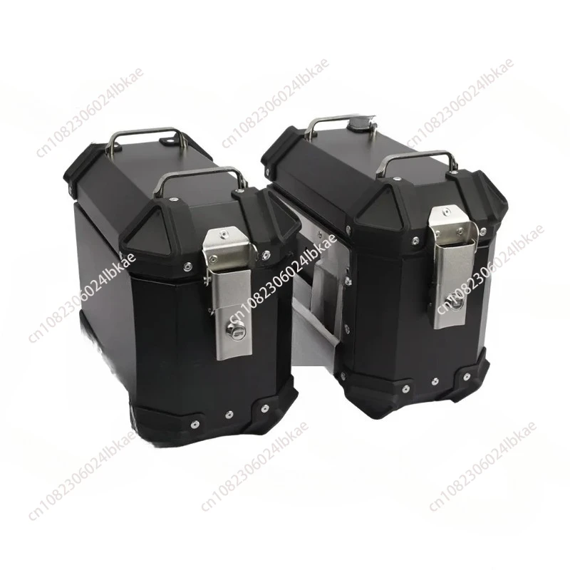 صندوق جانبي من سبائك الألومنيوم للدراجات النارية سعة 18 لترًا مقاوم للماء ومضاد للتصادمات أثناء السفر سريع الفك بثلاثة صناديق #5