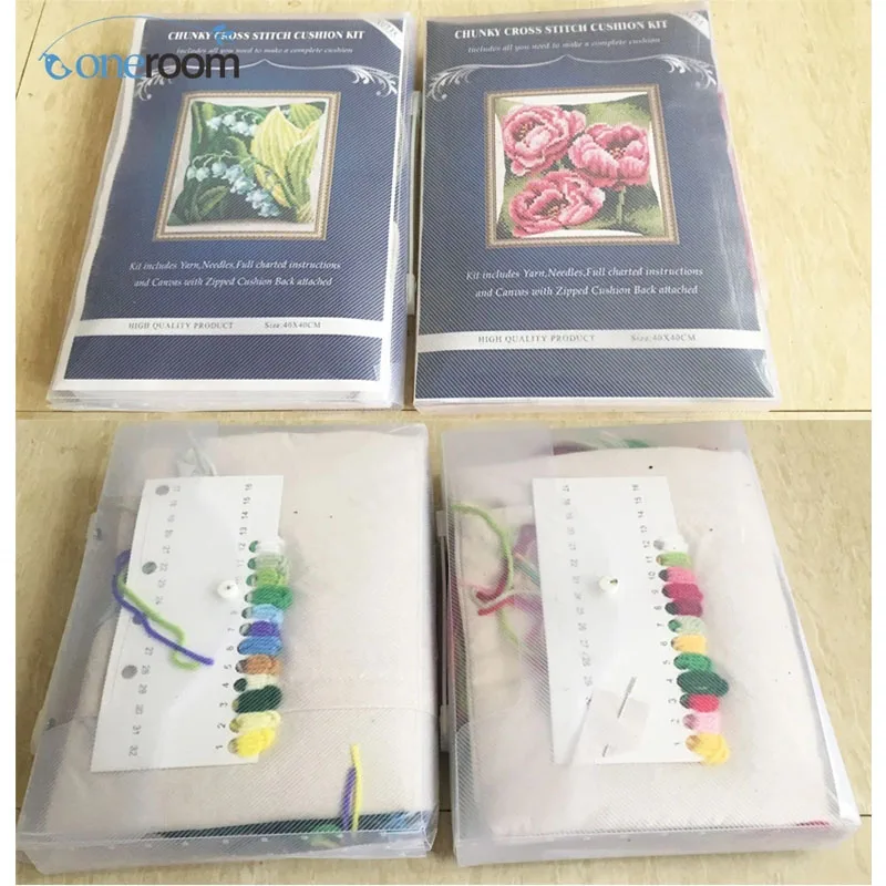 Needlework Kit for DIY Needlework, Acrylic Yarn, Embroidery, Pillow, Tapestry, Canvas Cushion, Front Cross Stitch, Pillowcase,