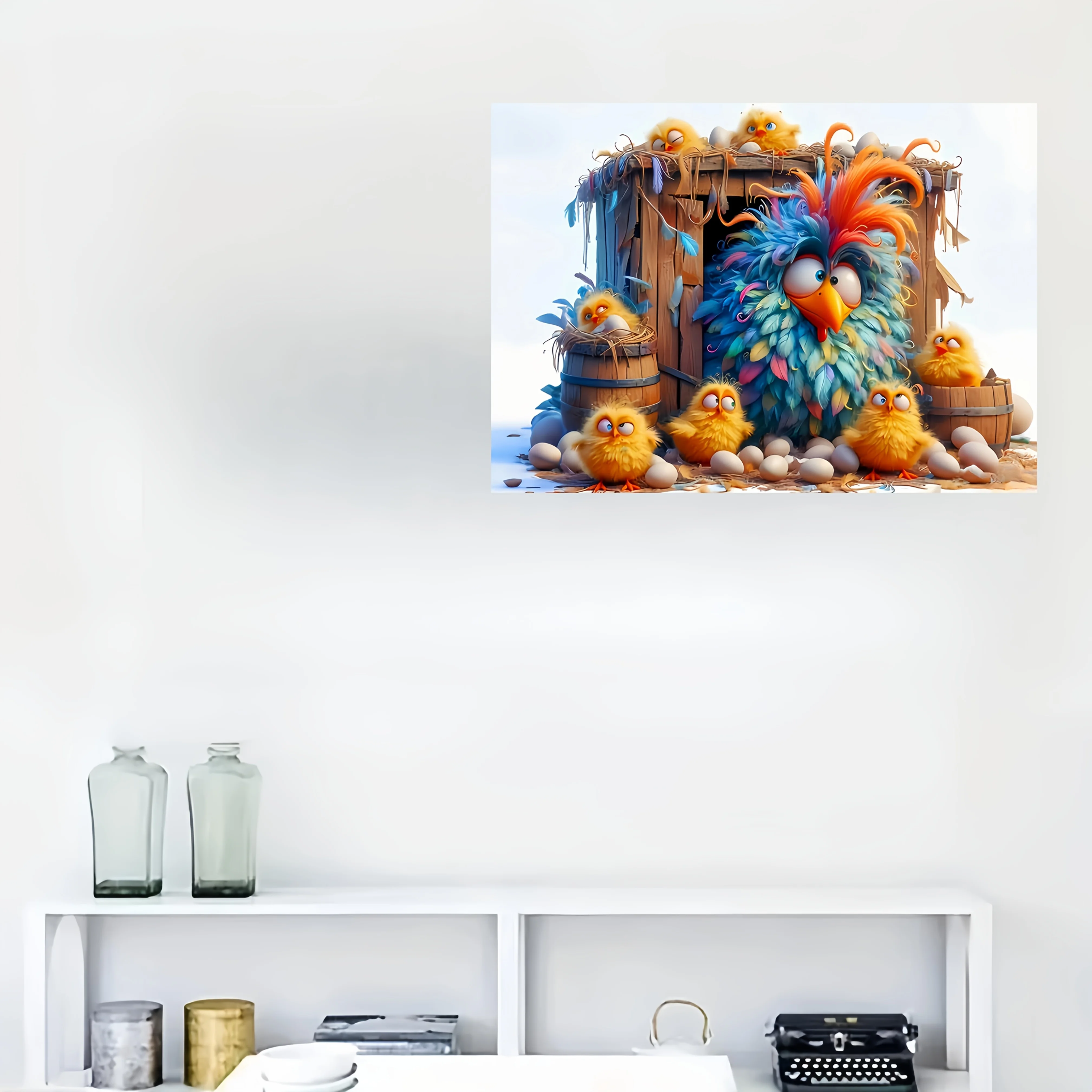 1000 stuks kleurrijke kippuzzel - levendige gemengde kleuren, uitdagend doe-het-zelf intellectueel spel voor volwassenen, familieplezier interactief P