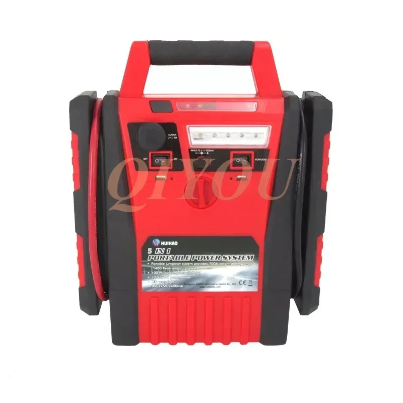 12V 1400A Portable Car Jump Starter Power Bank Battery Booster Car Air Pump With USB Charger Led Light Tire Inflation