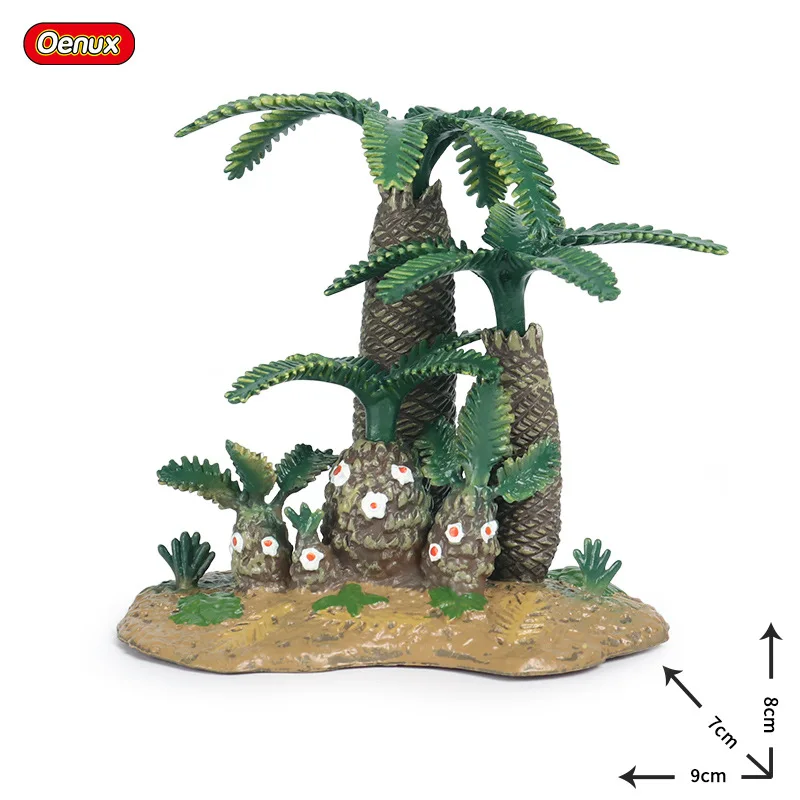 Simulated Plant Model Static Plastic Toy Ornaments Villand and A Scene Resembling A Cycado Tree