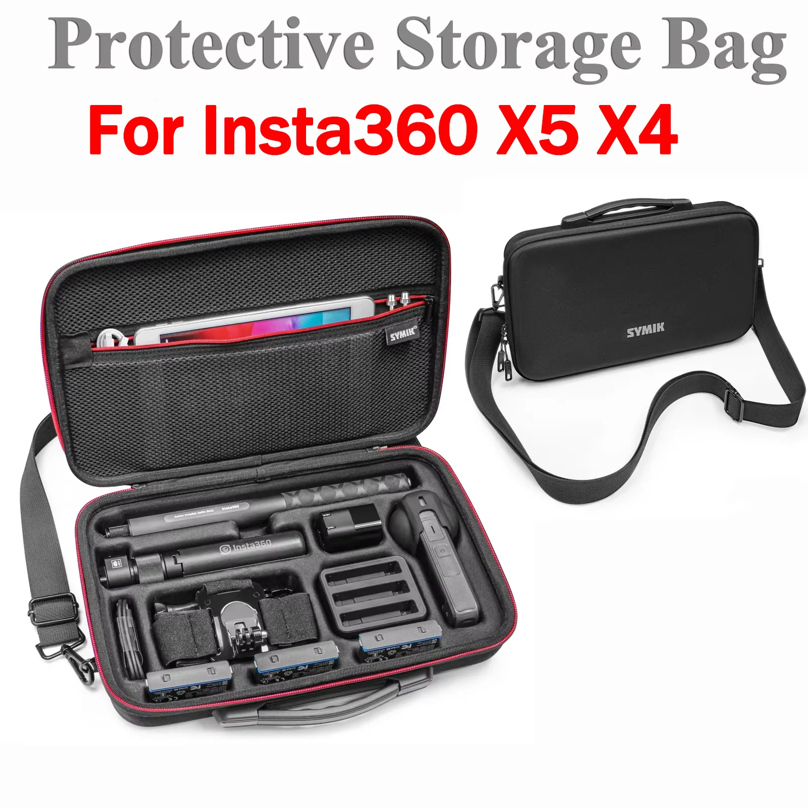 

SYMIK S320-X Carrying Case for Insta360 X5 X4 Anti-water Splash, Anti-shock Compact Travel Bag with Shoulder Strap