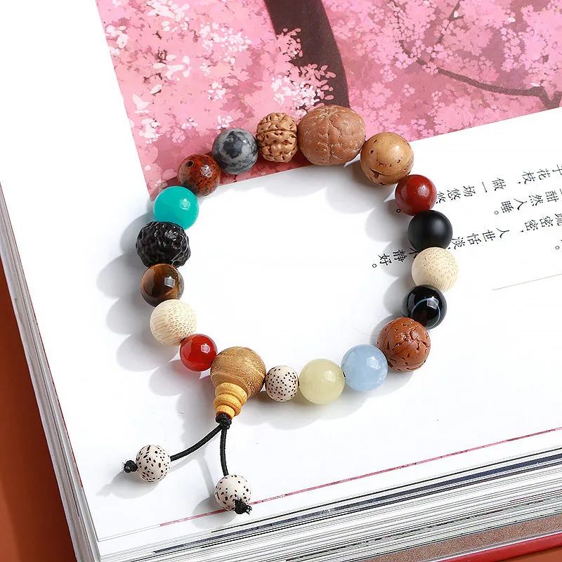 18 Bodhi Seed Bracelet Chinese Style Buddhism Prayer Beaded Lucky Transfer Fashion Jewelry Couple Gift Male and Female Amulet