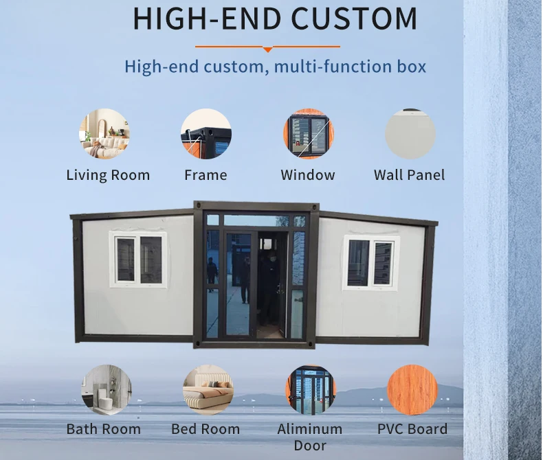 Low Price Australian Customized Modular Expandable Container 2 Bedroom With Toilet Prefab Homes Expandable Container House