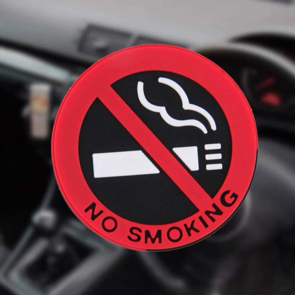 

10pcs No Smoking Sign Rust Free Heavy Duty Sign Car Logo NO SMOKING Logo Stickers Car Stickers Warning Sign for Car Use