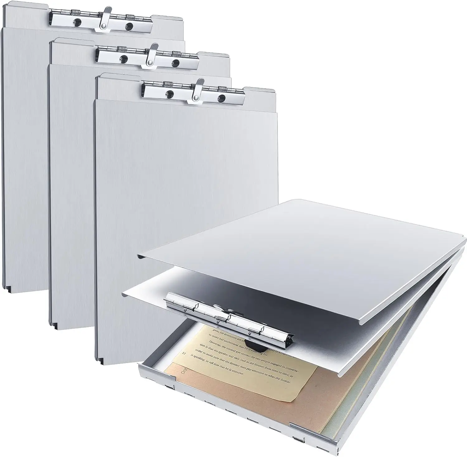 

4 Pack Metal Storage Clipboard Heavy Duty Aluminum 12.6x9.2x1 Inch for Letter Size Paper