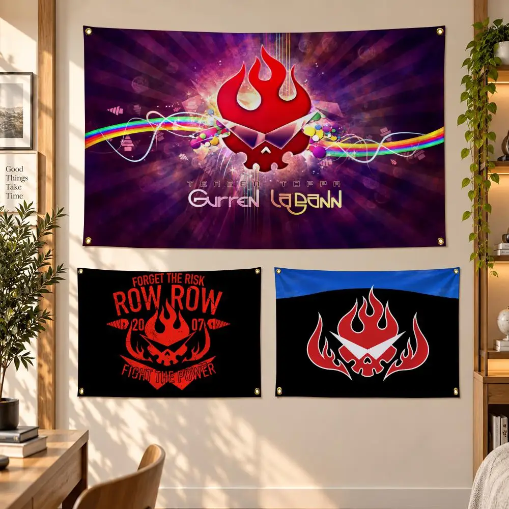 Anime G-Gurren Lagann Flags Banner Decor for Bedroom,Garden,Party,Club,Gaming Room,Garage Fan Gift