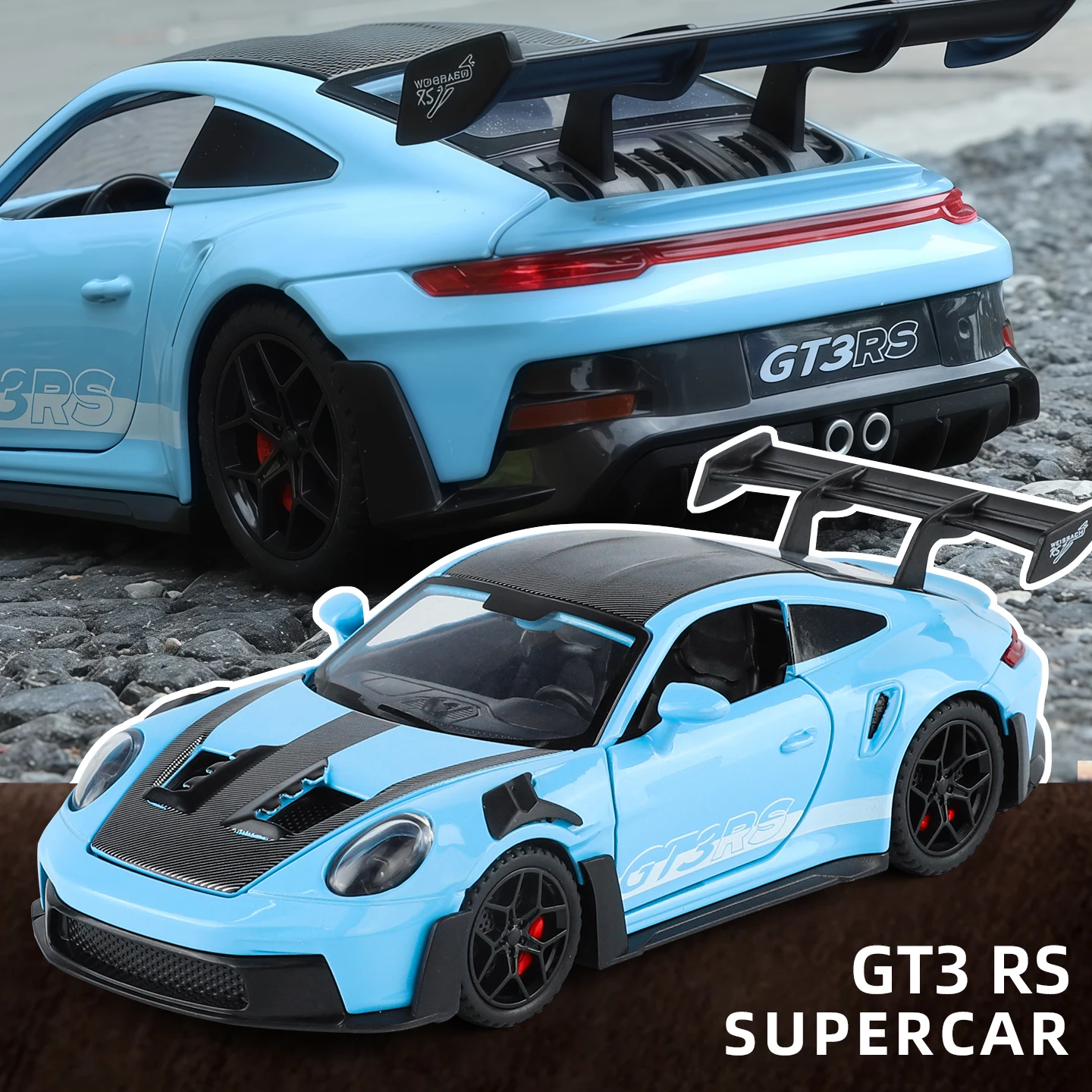 1:24 911 GT3 RS Legierung Rennstrecken-Rennwagenmodell Druckguss Metall Spielzeug Sportwagenmodelle Hochdetailliertes Sammlerstück