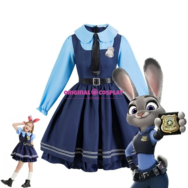 

Judy Hopps Cosplay Dress Zootopia Bunny Costume for Women Carnival Party Outfit Police Rabbit Halloween Cosplay Premium Roleplay