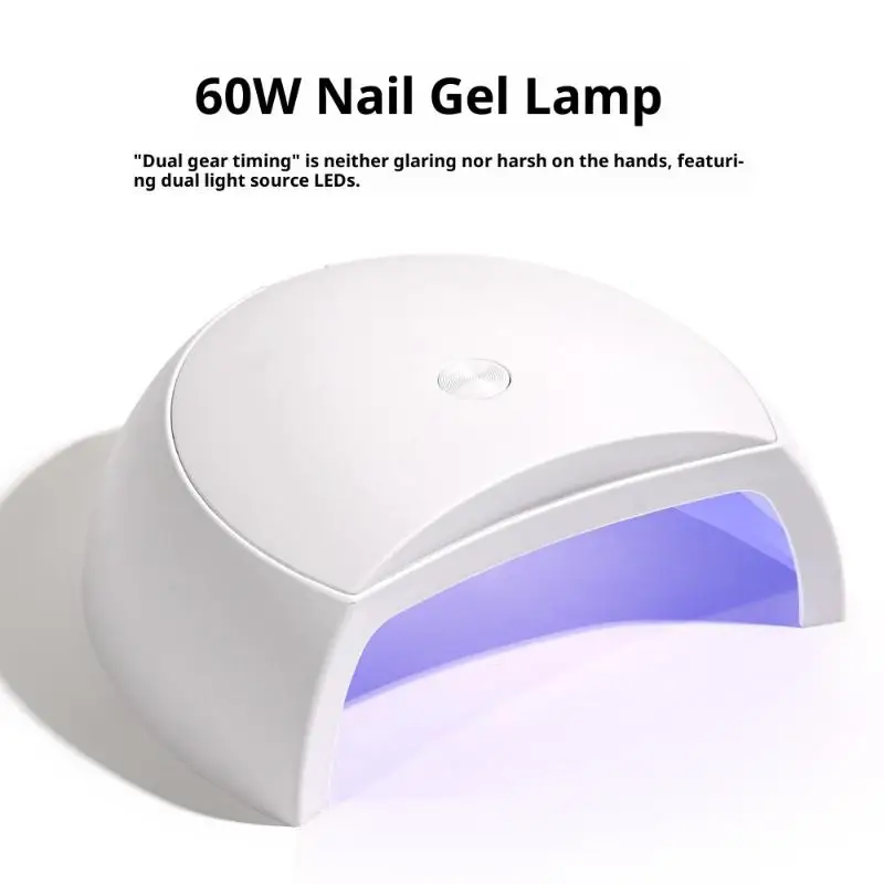 60 واط آلة مجفف الأظافر الصغيرة المحمولة LED الأشعة فوق البنفسجية مانيكير مصباح مسمار مصباح مع 2 وسائط توقيت لتجفيف الورنيش البولندية مع كابل يو اس بي