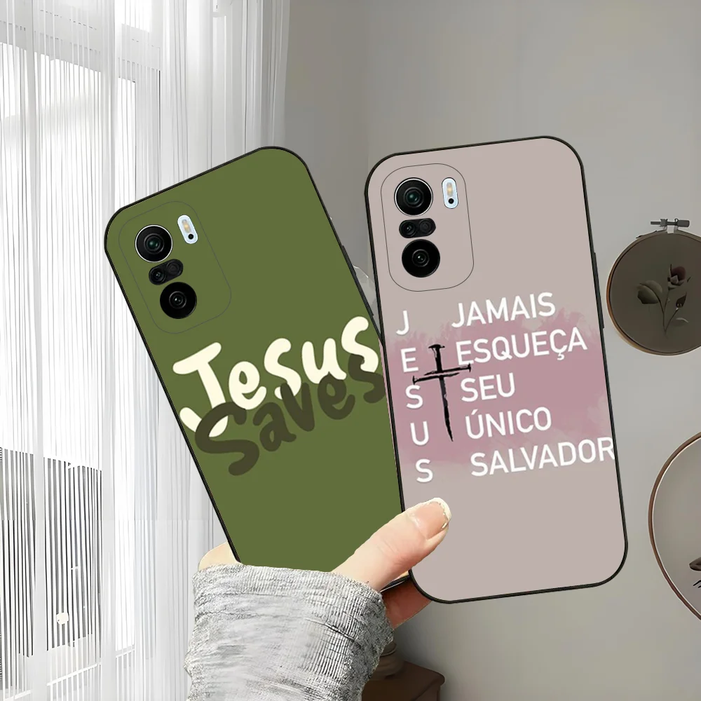 God J-Jesus Pray Cover Phone Case For Xiaomi 11 Redmi Note 11 5G 8T 9A 9 10T Note8Pro Note9 12SUltra Black Case