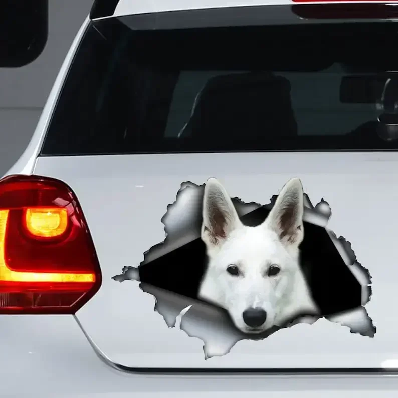 

White German Shepherd car decal, German Shepherd magnet, White German Shepherd sticker, pet decal