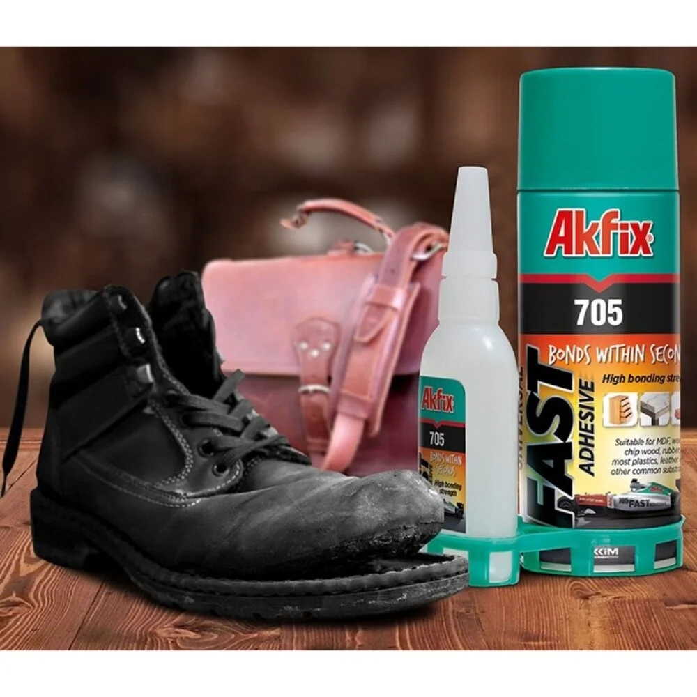 Imagem -04 - Akfix 705 Cola Adesiva Rápida 400ml Mais 100gr Multi-propósito para Metal Plástico Vidro Cerâmica Madeira Mdf Mármore Cianoacrilato Ativador