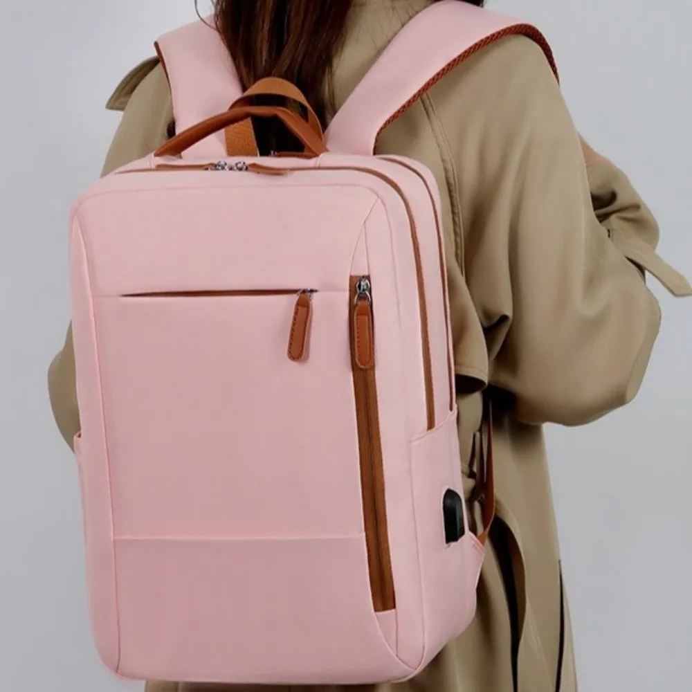 Oxford Laptop Backpack Large Capacity Wear-resistant Student School Bag USb Charging With Luggage Belt Business Backpack Travel