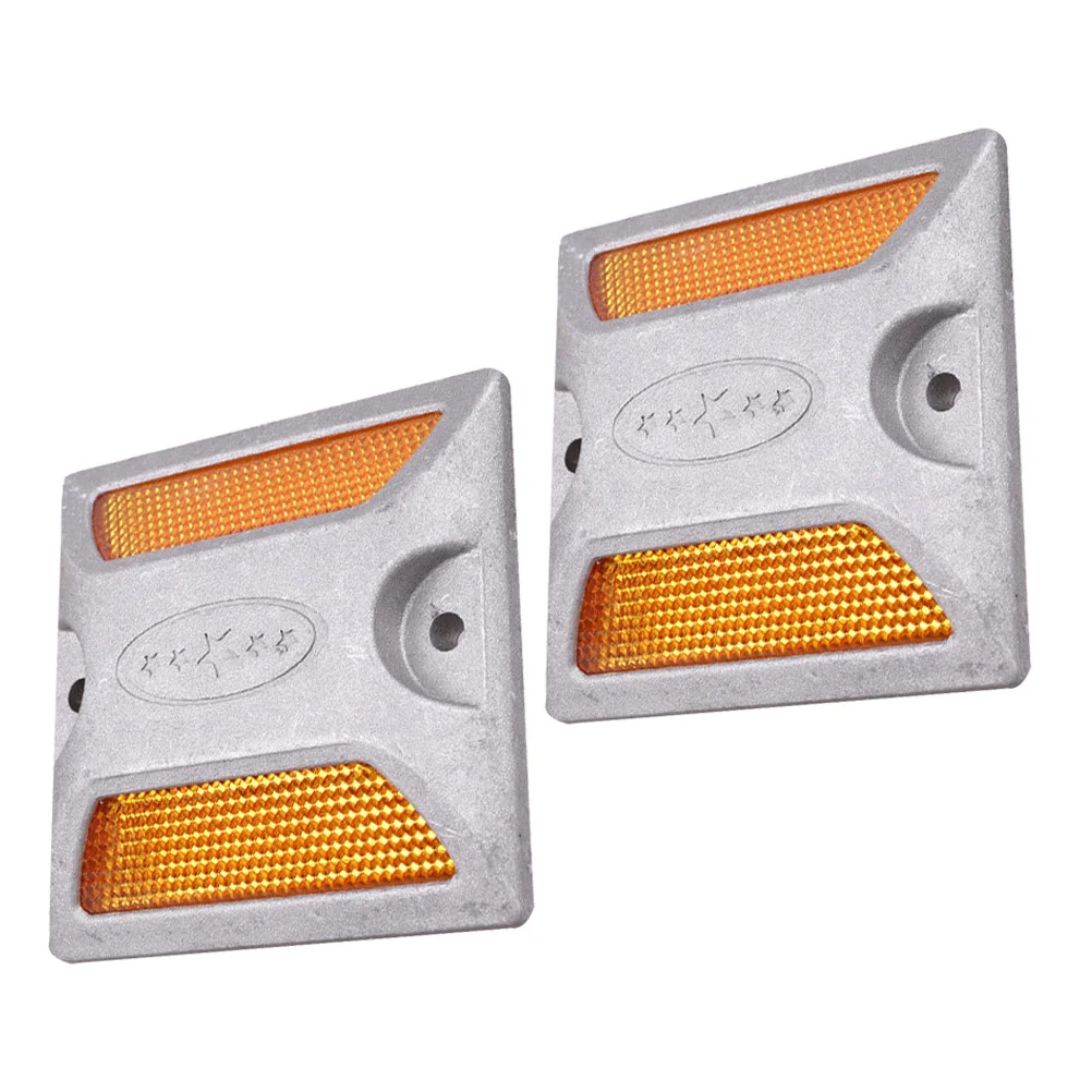 2 Pcs Solar Lights for outside Reflective Casting Road Emergency Reflector Driveway Marker Stair Pavement Markers