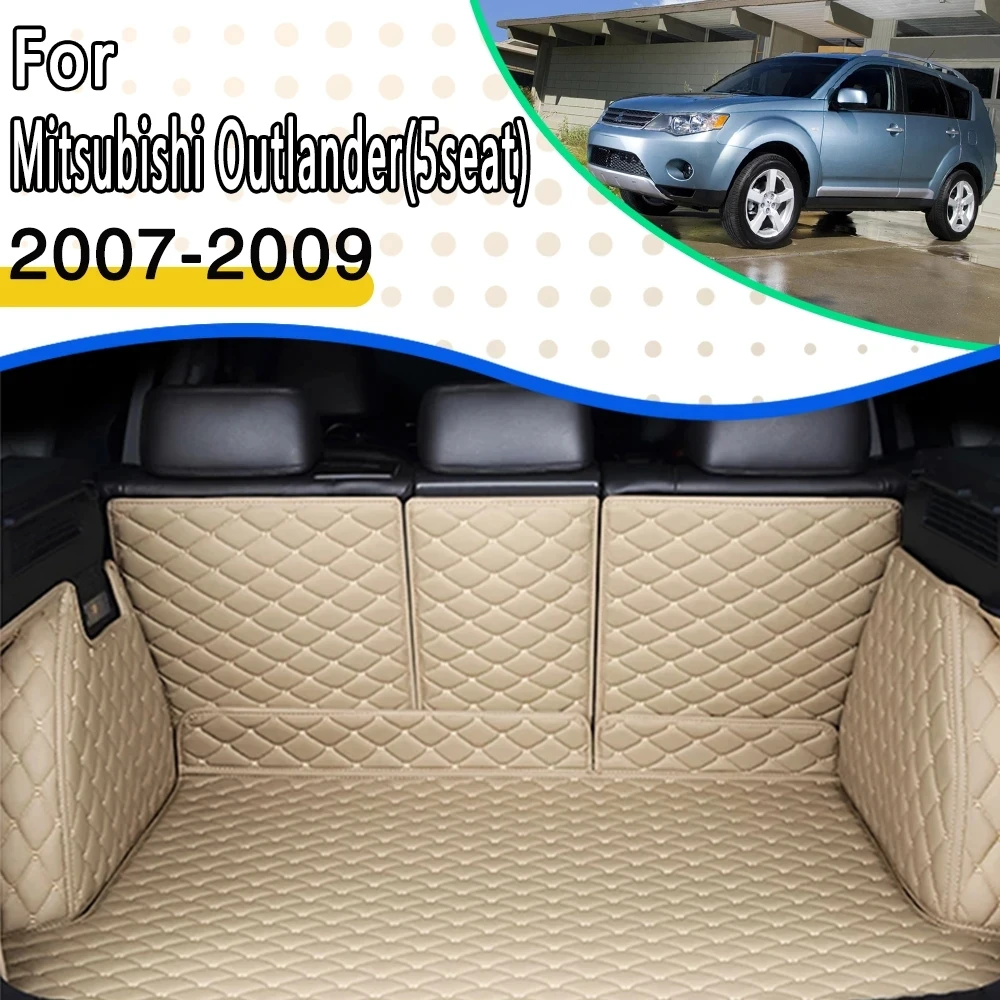 

Коврики для багажника автомобиля Mitsubishi Outlander Peugeot 4007, Citroen C-Crosser, CW, ZG, ZH 2007 ~ 2009, кожаные коврики, автомобильные аксессуары