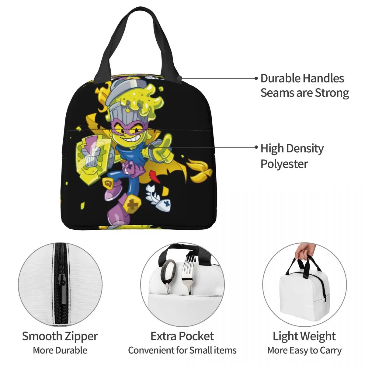 أكياس الغداء المعزولة للأطفال من سوبر زينجز، حقيبة حرارية، حاوية للوجبات، سعة عالية، صندوق غداء للرجال والنساء والسفر الجامعي