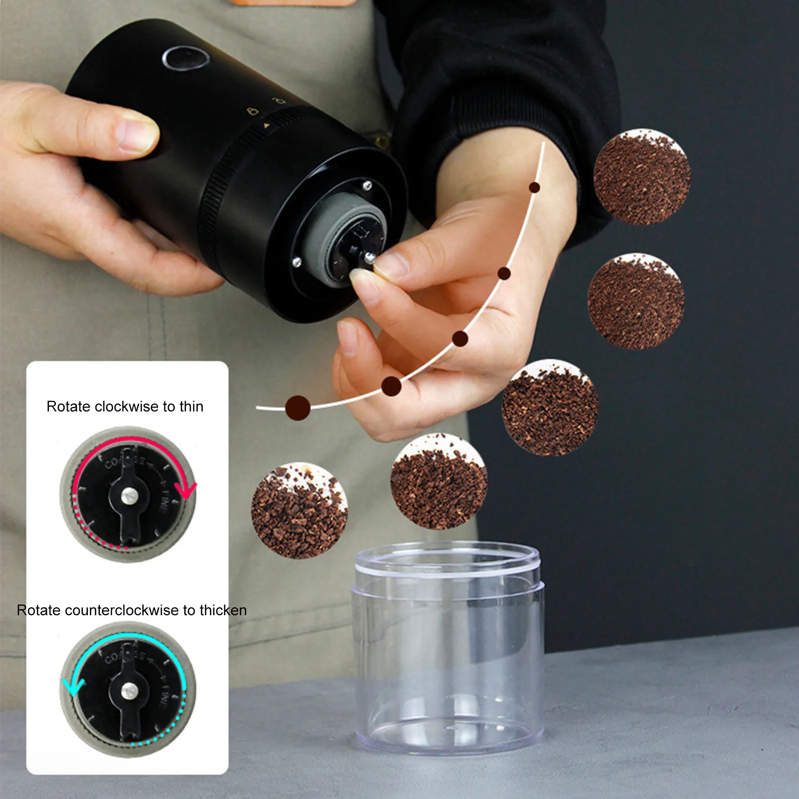 Electric Coffee Mill Coffee Grinder Machine Portable Home Kitchen Grain Nuts Beans Spice Seed Pepper Grinding TYPE-C