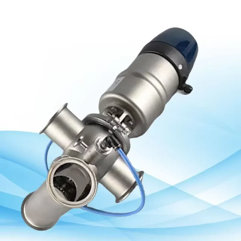 Ace 4 Inch Sanitary Stainless Steel Mixproof Two Ways Single Seat Double Seal Mixing Valve With 24V C Top