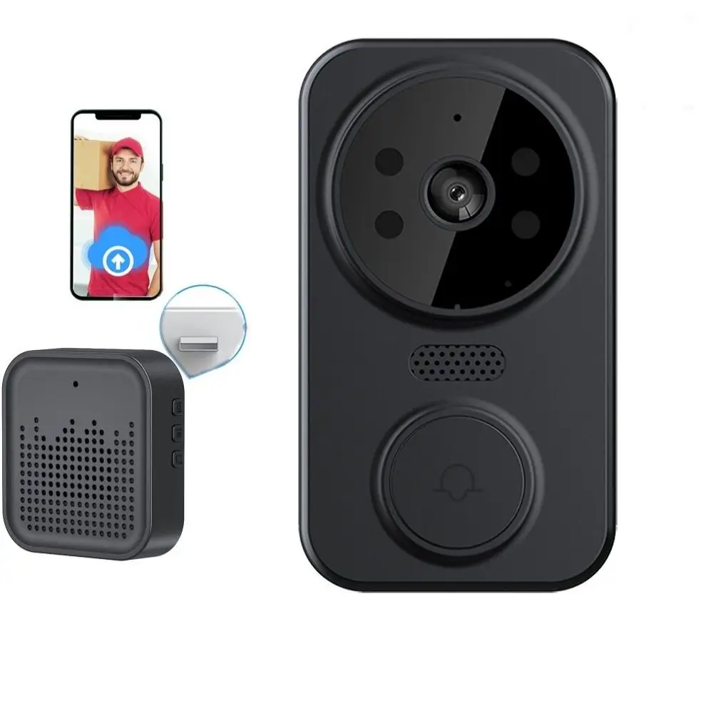 Electronic Cat Eye Wireless Smart Doorbell Night Vision Inform Ring Visual Intercom Doorbell Real Time HD Video