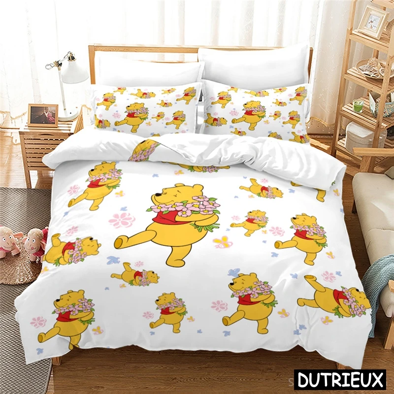 Disney Winnie The Pooh maialino Honey Pot Print Set copripiumino Twin Full Queen King Size Set biancheria da letto bambini ragazzi ragazze tessili