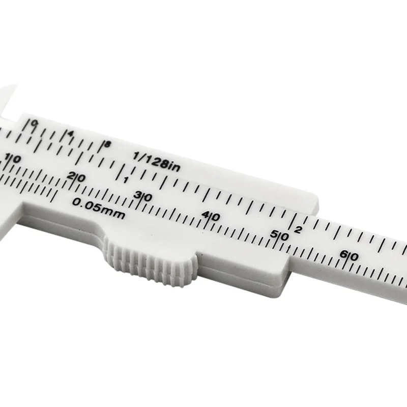 1PC 0-80mm Double Rule Scale Plastic Vernier Caliper Student Dial Gauge Micrometer Measuring Ruler Inside Diameter Depth Meter