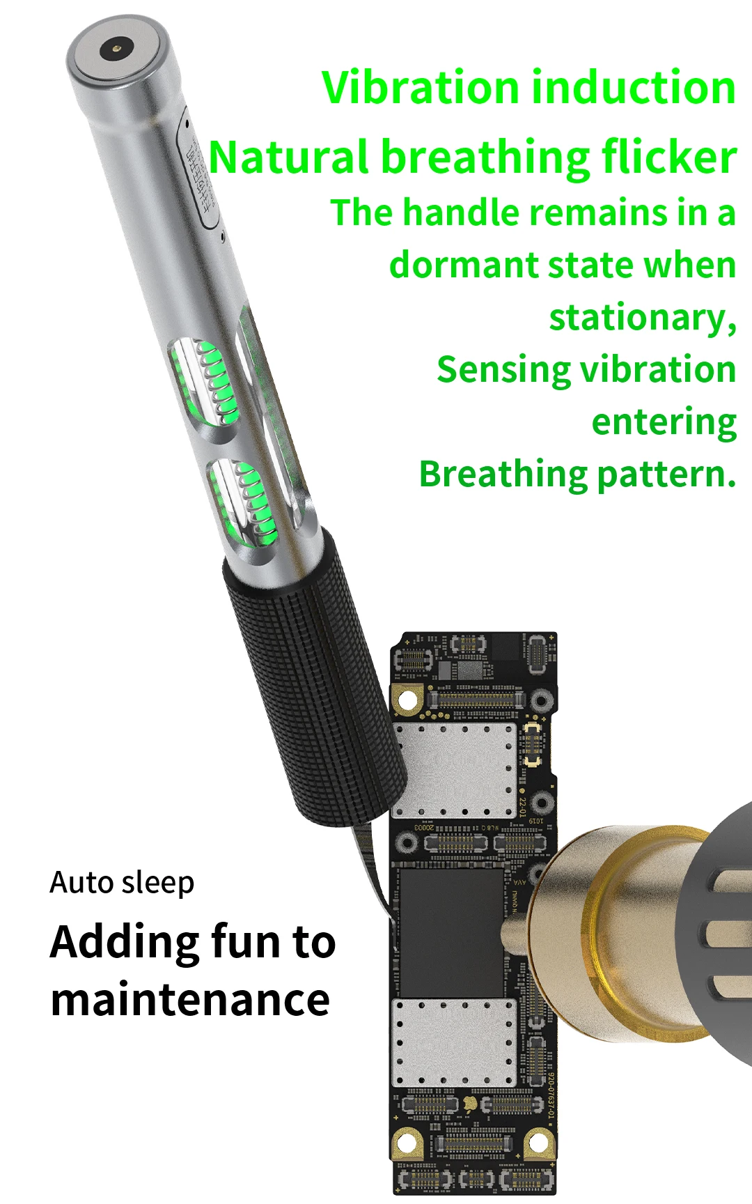 ميكانيكي سورين واحد LED إصلاح سكين سبائك الألومنيوم مع مستشعر الاهتزاز ضوء التنفس للهاتف PCB أداة إصلاح اللوحة الأم