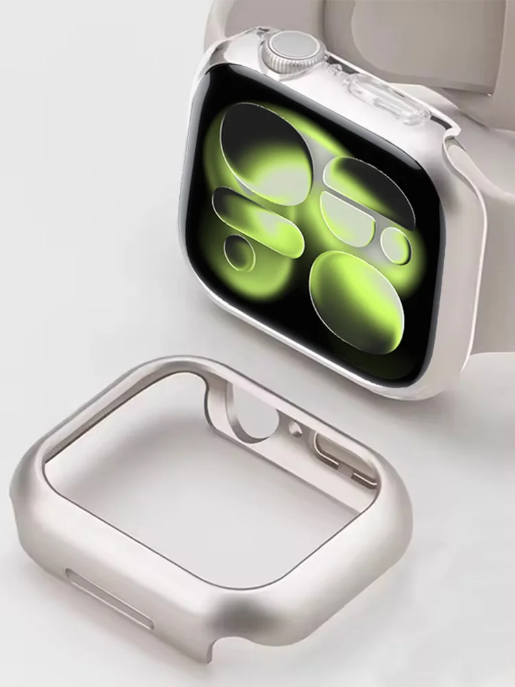 Abdeckung Für Apple Watch Fall 11 10 46mm 42mm 41mm 45mm 44mm 40mm Bands Hohl PC screen Protector stoßstange iWatch Serie 9 7 8 6 se