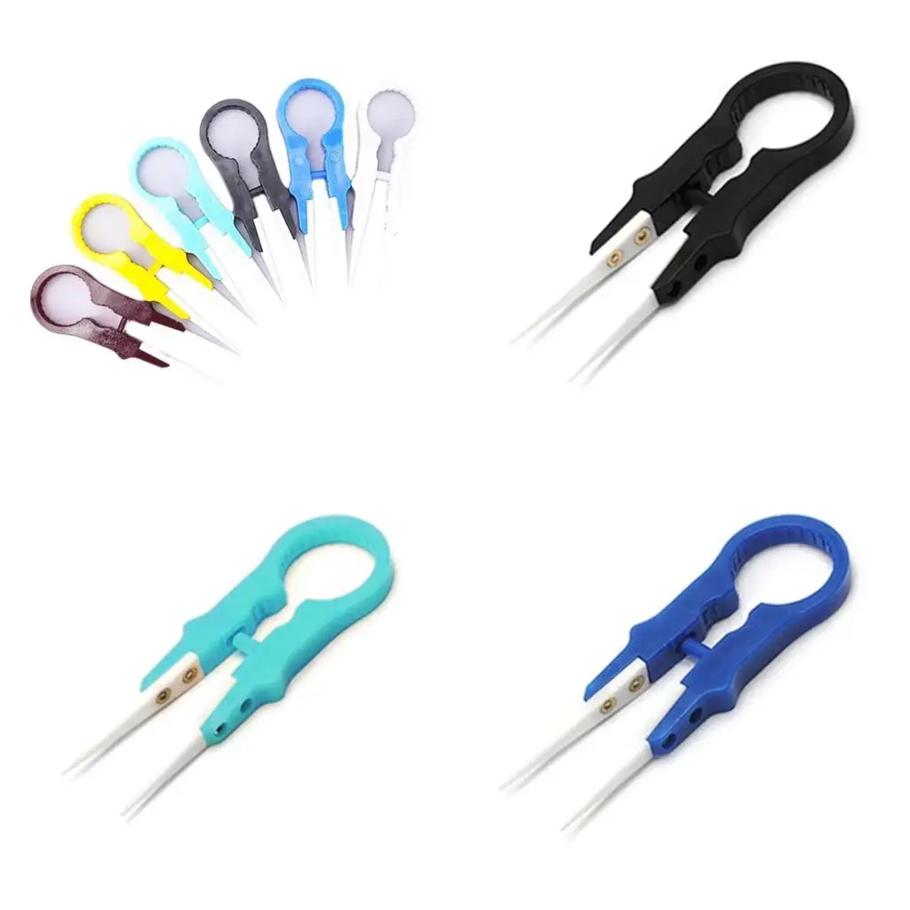 

R9UF Portable Upgrades Plastic Tweezers Precisions Tweezers Heat Resistant Suitable for Craft Electronics DIY Repair Tool