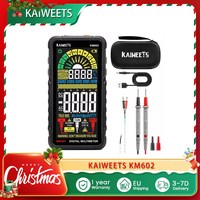 KAIWEETS KM602 Digital Multimeter 6000Counts TrueRMS Meter Smart & Manual Mode 1200mAh Rechargeable Battery Flashlight Auto-Lock