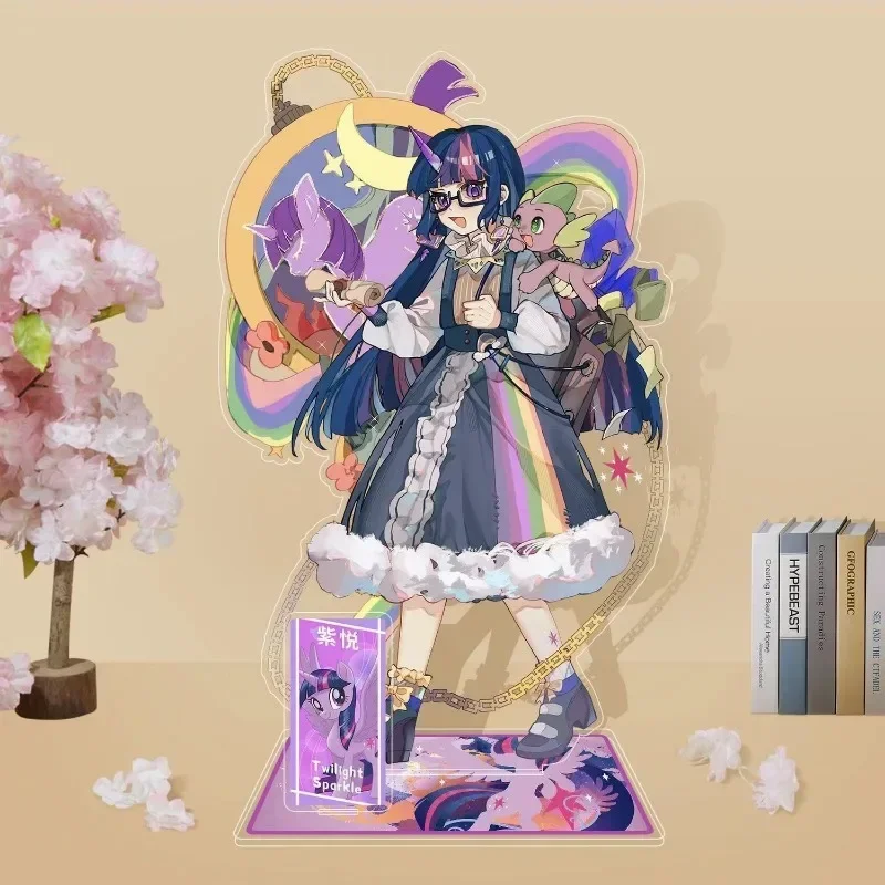 بلدي الكرتون ليتل المهر Kawaii أنيمي الاكريليك حامل نموذج قوس قزح داش الشفق البريق نادر سطح المكتب زخرفة المشجعين جمع الهدايا