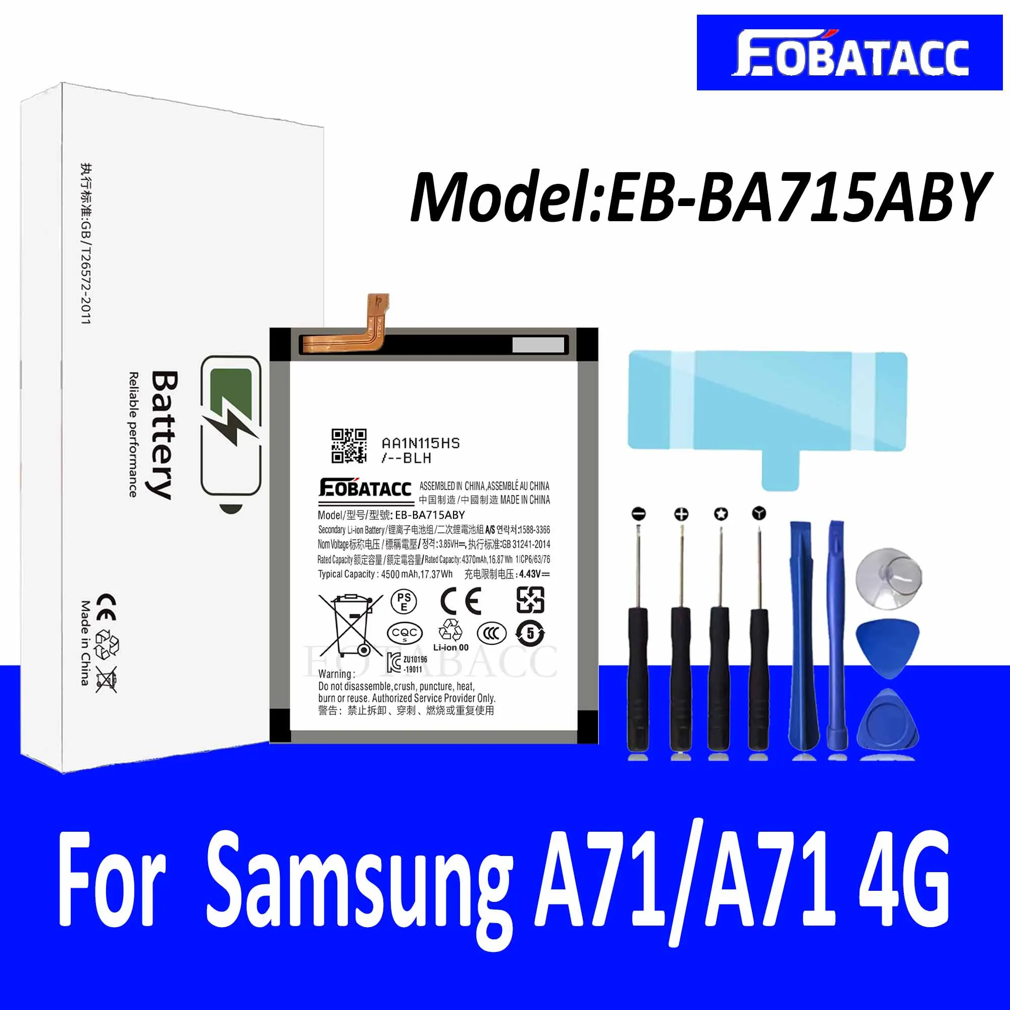 

EOTABACC 100% New Original Battery EB-BA715ABY For Samsung A71/A71 4G Battery +Tools