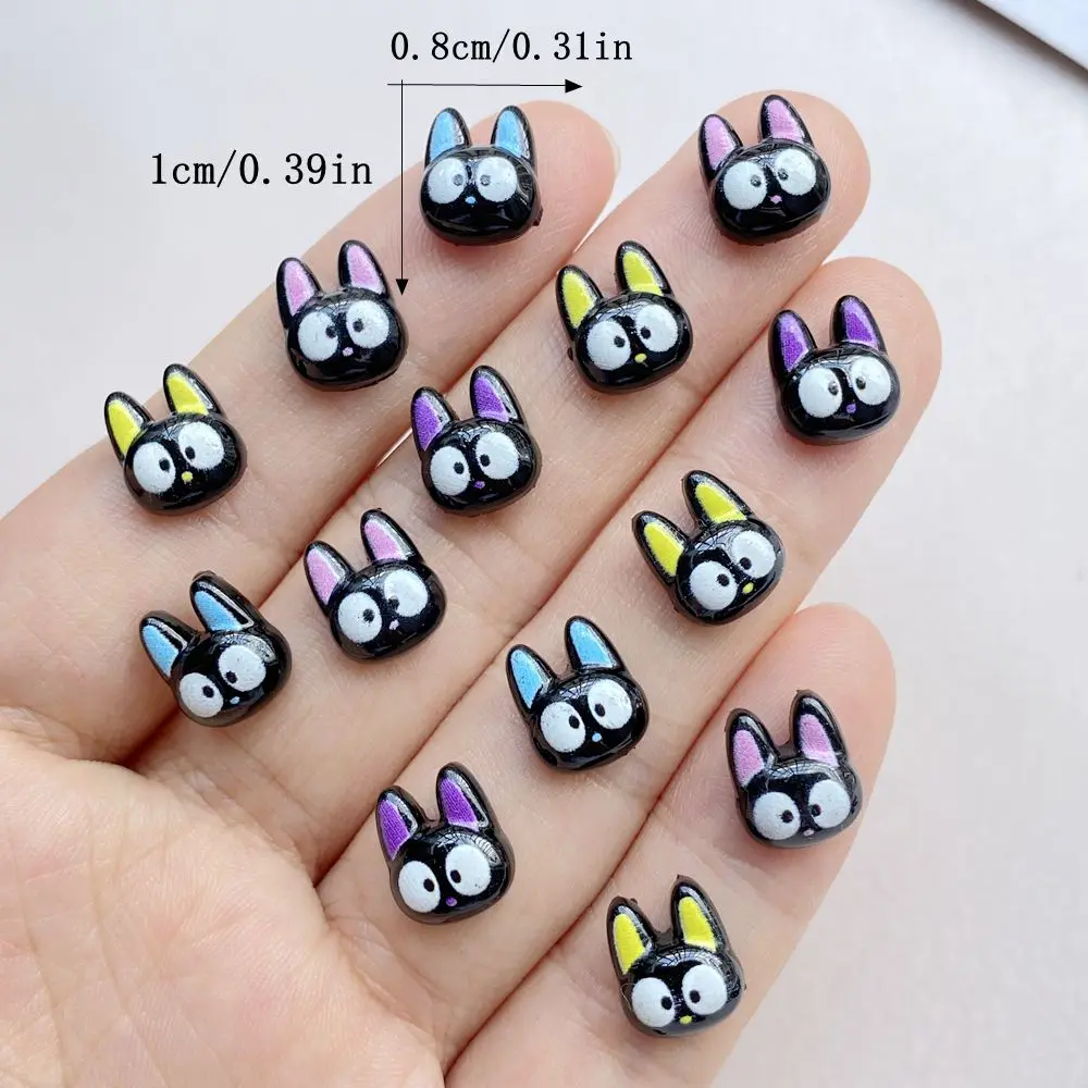 50Pcs Cute Mini Cartoon Little Cat's Head Nail Art Resin Designer Charms DIY Craft For Nail 3D Decorations Jewelry