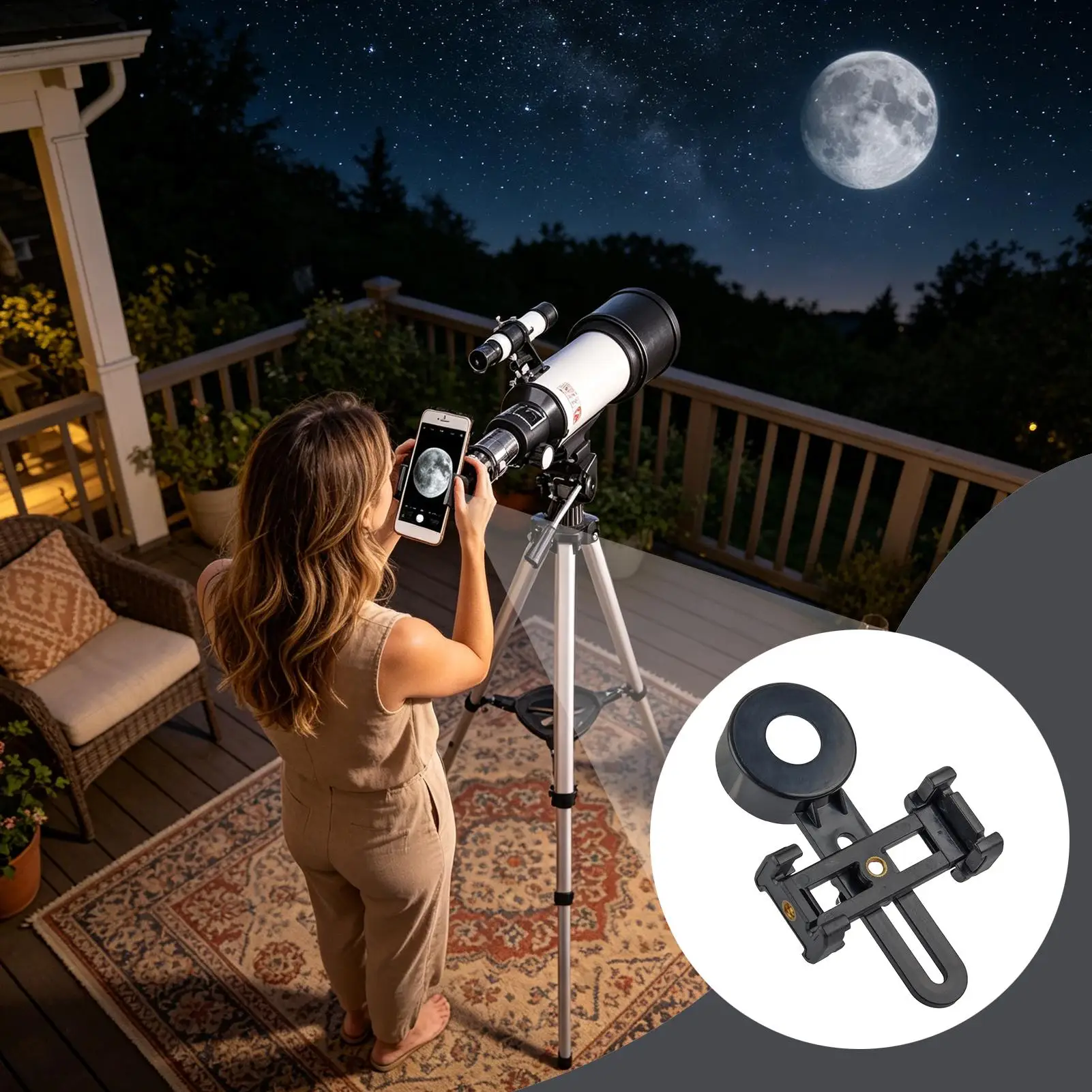 Monoculars Digiscoping Tripod Telescope Phone Mount Phone Binocular Adapter for Bird Watching Cruise Outdoor Photography
