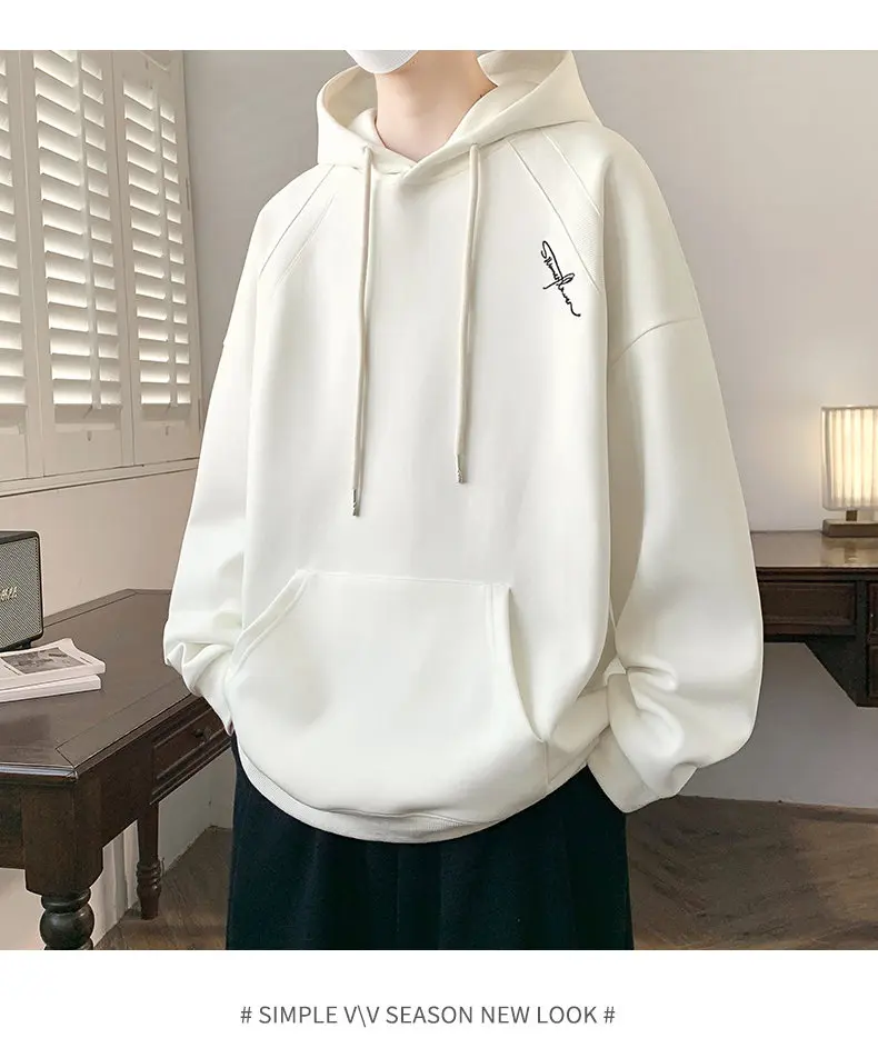 Lässige Herren-Baumwoll-Hoodies 2026 Frühling Herbst Kapuzenpullover Outdoor Einfarbige Kapuzenoberteile Kleidung Jugend Sportbekleidung Pullover – Detail 14