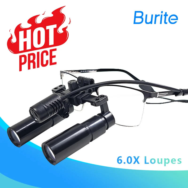 

Burite Prism Medical Surgical Dental 6.0X Loupes Kepler Magnifier 6X ENT Dental Ophthalmolog With LED Headlight（FDJ-X-6.0X)