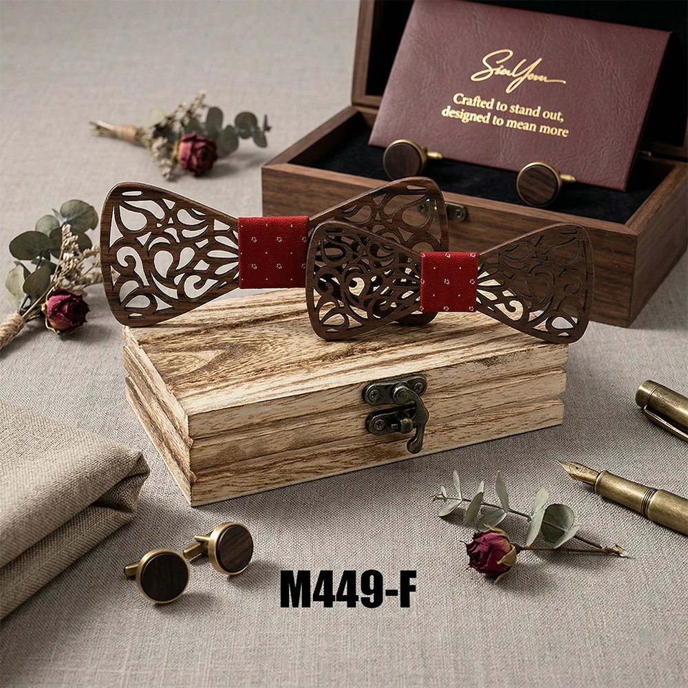 wooden-bowtie-and-cufflinks-set-red-leaf-lattice-pattern-men-wedding-groomsmen-red-pocket-square-formal-accessory-gift-box