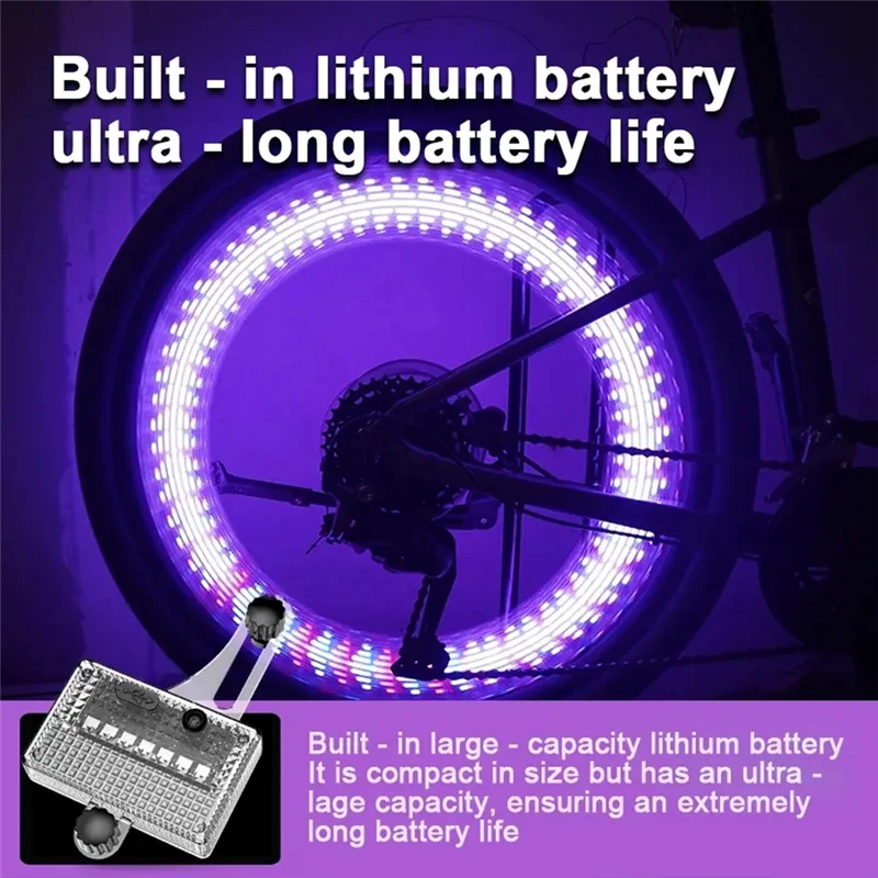 FSTE-RGB Bicycle Spoke Lights Solar-Powered Bike Tire Flashing Lamps Solar-Powered Bike Tire Flashing Lamps