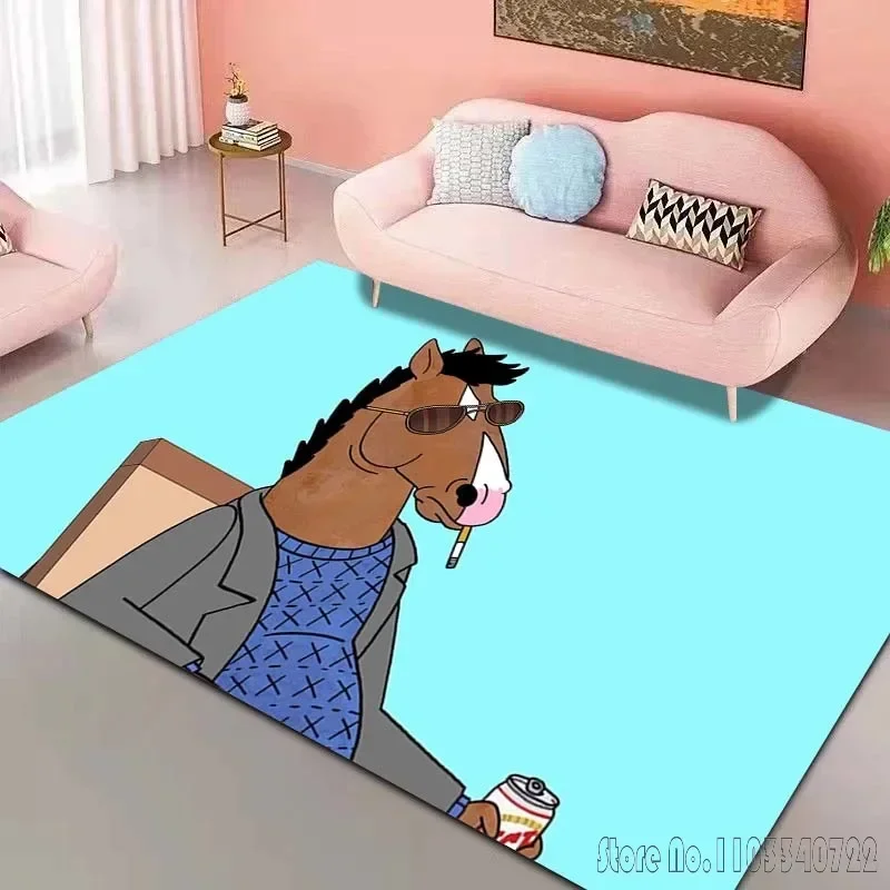 B-Bojack Horseman Printing Carpet Rug for Home Living Room Bedroom Sofa Doormat Decor,kids Play Area Rug Non-slip Floor Mat Gift