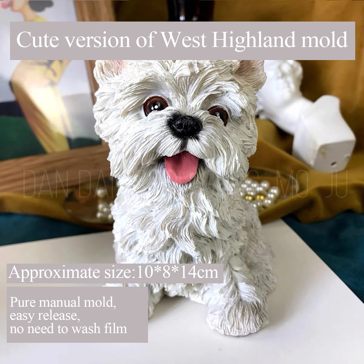 3D Three-Dimensional Silicone Mold, Large West Highland Dog, Drip Glue, Manual DIY, exclusive