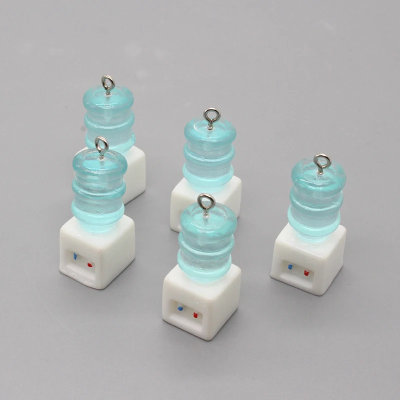 6pcs/pack Funny Mini 3D Water Dispenser Resin Charms Creative Small Model Cute Pendant For Earring Keychain Jewelry Making F54