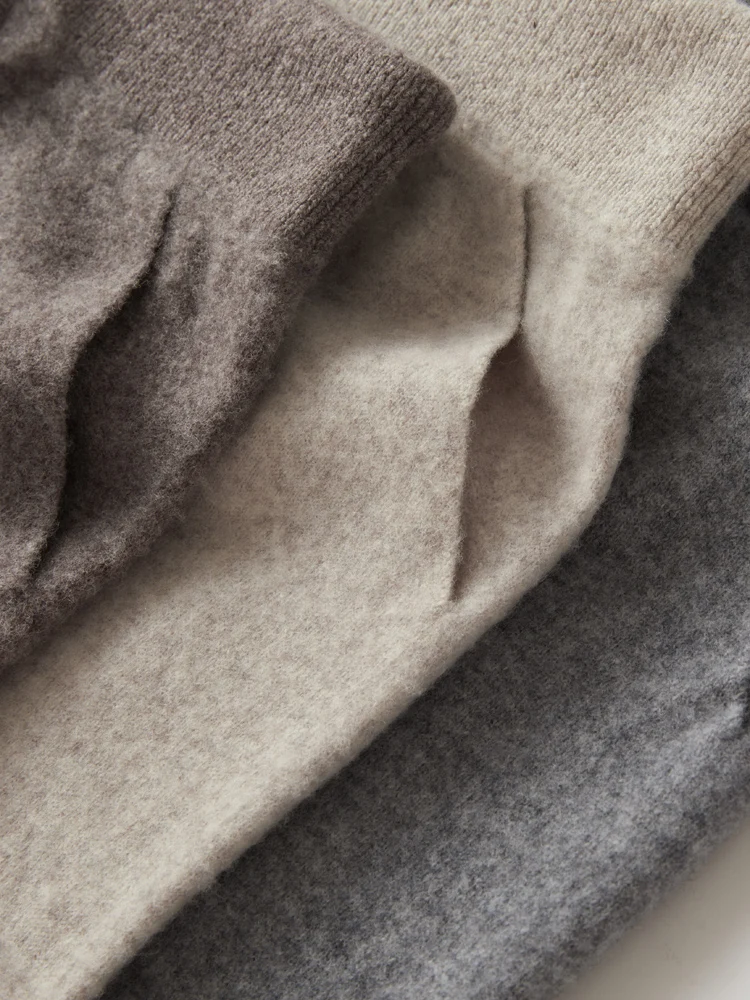Women's Wool Pencil Pants Drawstring Elastic Waist Trousers Autumn Winter Solid 100% Merino Wool Knitted Cashmere Pockets Pants