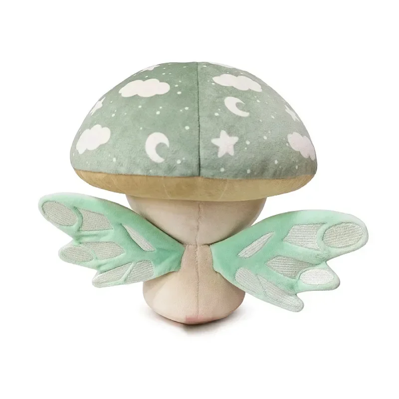 Snoozeshroom – peluche féerique champignon vert mignon, poupée en peluche de dessin animé Kawaii, oreiller doux pour chambre à coucher, jouet cadeaux
